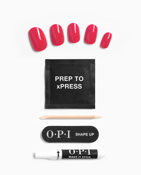 OPI xPRESS/ON – Strawberry Margarita – Korte Zelfklevende Kunstnagels met Gel-look