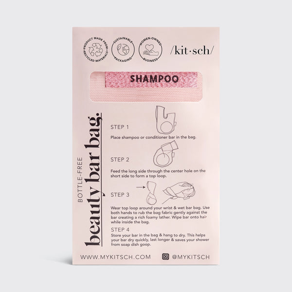 Kitsch - Shampoo Bar Zakje – Blush - Duurzaam Bewaarzakje Zonder Inhoud
