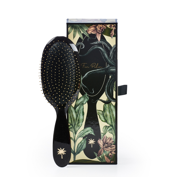 Fan Palm - Wet Brush Nylon Octopus Black w/glitter Medium
