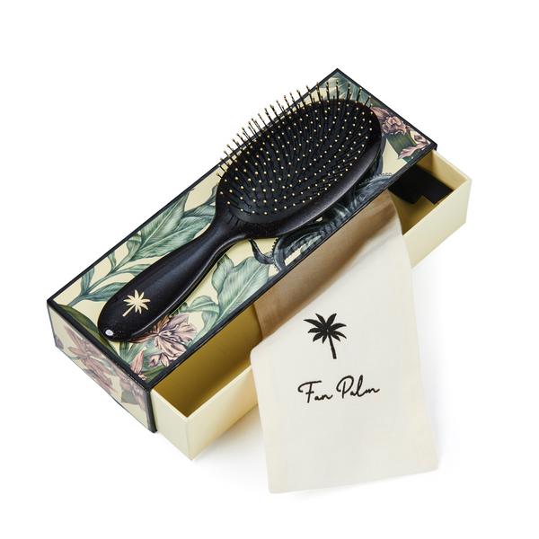 Fan Palm - Wet Brush Nylon Octopus Black w/glitter Medium