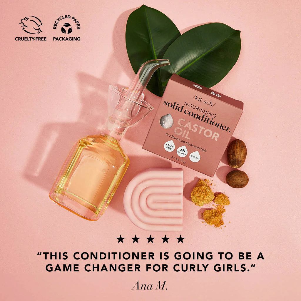 Kitsch  - Castor Oil Nourishing Conditioner Bar –  Voor Droog & Beschadigd Haar – 77 gram