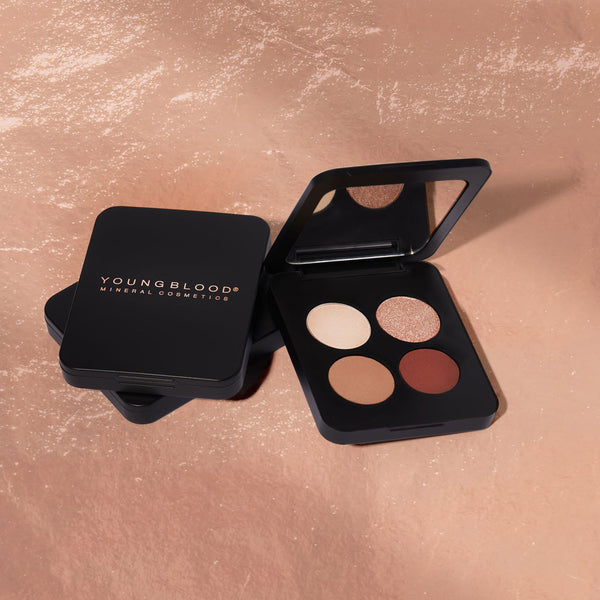 Youngblood – Pressed Eyeshadow Quad – Vier Lidschatten in einer Box mit Spiegel – Reichhaltiges Pigment