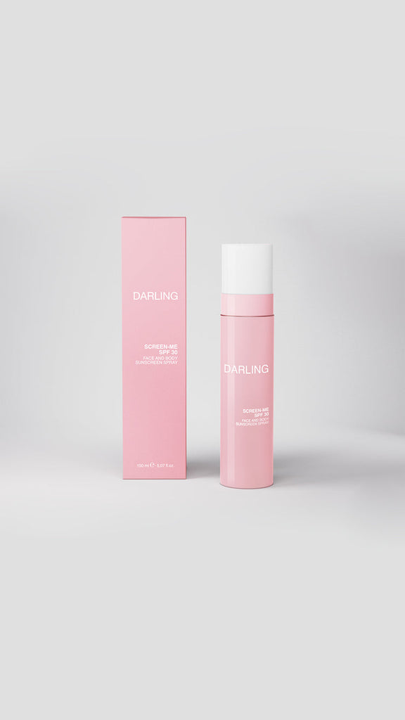 Darling Screen-Me Spray SPF 30 samen met de luxe verpakking