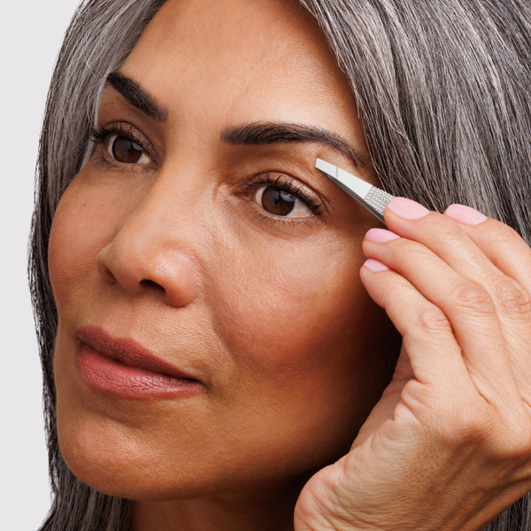 Tweezerman Slant Tweezer Wide Grip – Precisie Pincet met Schuine Punt – Comfortabele Grip voor Wenkbrauwverzorging