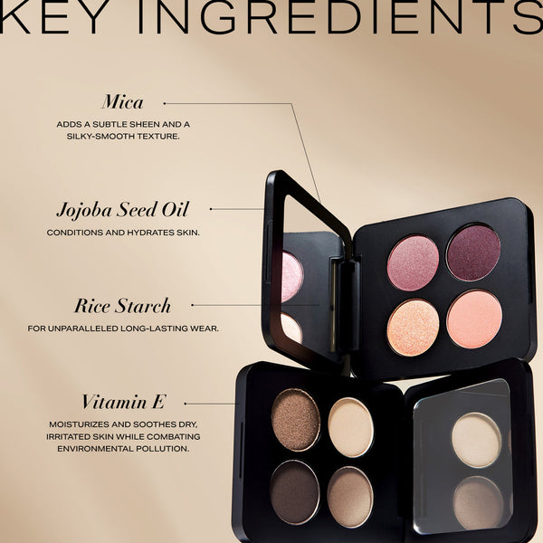 Youngblood - Pressed Eyeshadow Quad - Vier oogschaduwen in box met spiegel - Rijke pigment - Beauty Junkies