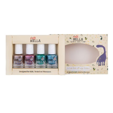 Miss Nella - Nagellack Set Dino - Set von 4 Peel -Off -Nagellackern