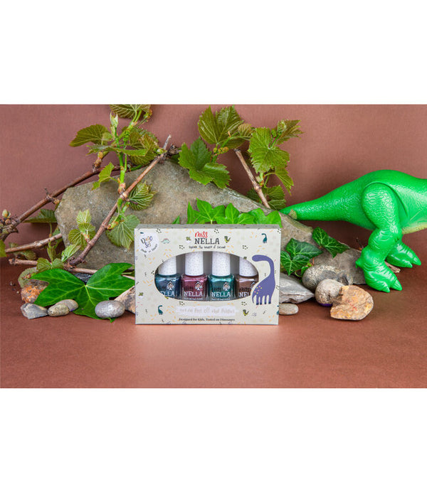 Miss Nella - Nagellack Set Dino - Set von 4 Peel -Off -Nagellackern