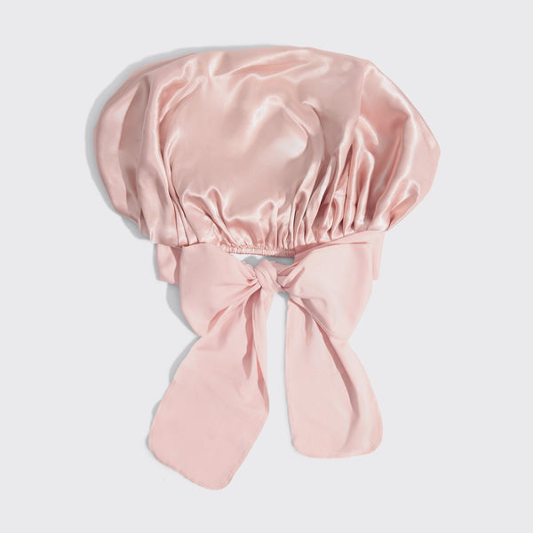 Kitsch Verstelbare Oversized Satijnen Bonnet – Blush