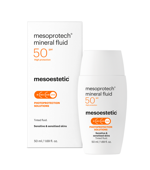 Mesoestetic Mesoprotech Mineral Fluid SPF 50 - Zonnebrand voor Gevoelige Huid