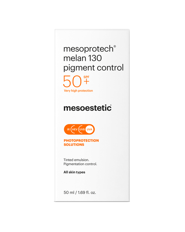 Mesoprotech Melan 130 Pigment Control SPF voor een  huid, met een focus op de natuurlijke gloed en egale teint