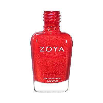 Sprankelende rode nagellak met micro-shimmer. Warm van toon en volledig dekkend in 2 lagen. Vegan en vrij van schadelijke stoffen.