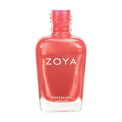 Zoya Annie – oranje nagellak met warme metallic finish in flesje
