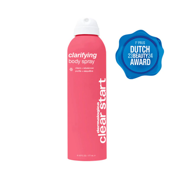 Clarifying Body Spray om actieve onzuiverheden op het lichaam aan te pakken en te verminderen