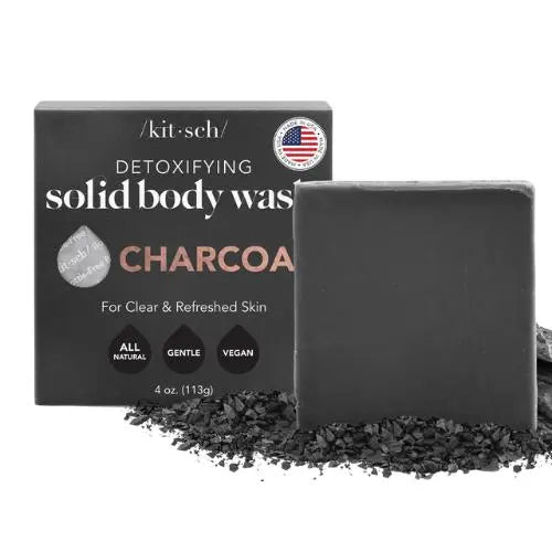Kitsch Charcoal Detoxifying Body Wash Bar – 100% Vegan Detox Zeep – 113 gram