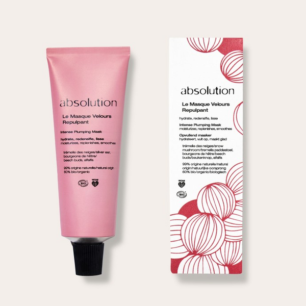 Le Masque Velours Repulpant tube met verpakking op een witte achtergrond