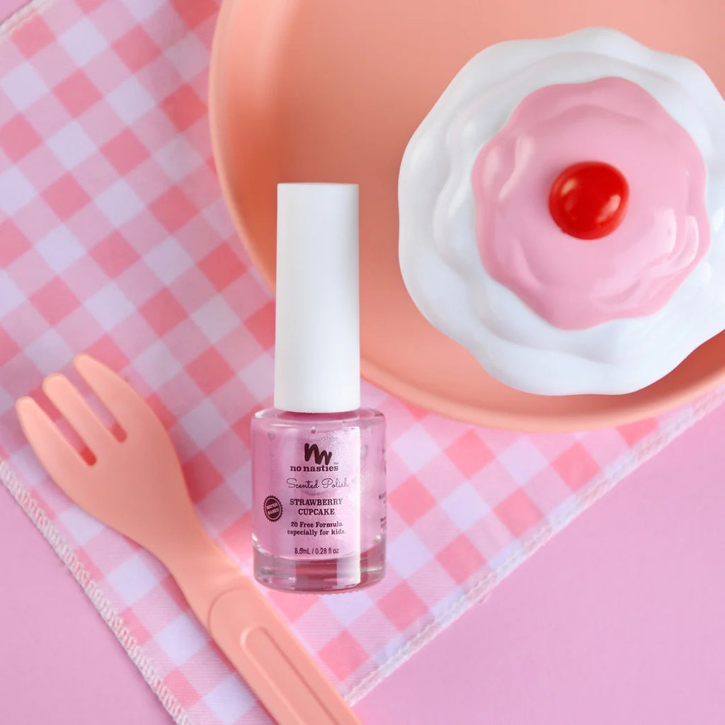 No Nasties - Kindernagellak Strawberry Cupcake - Pastel Pink