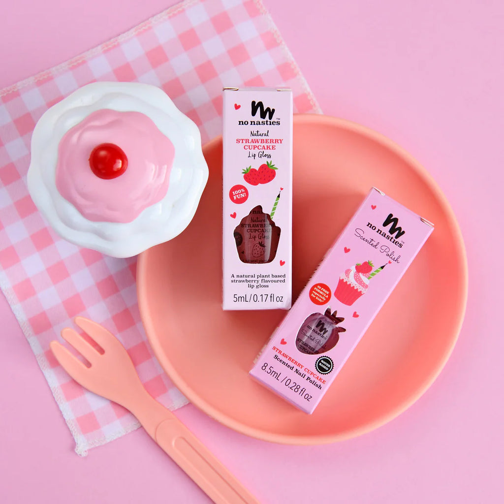 No Nasties - Kindernagellak Strawberry Cupcake - Pastel Pink