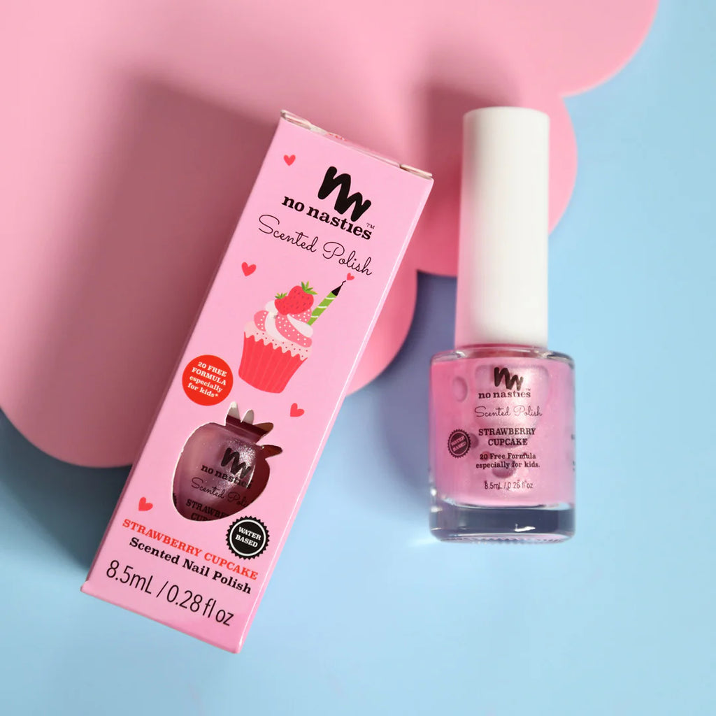 No Nasties - Kindernagellak Strawberry Cupcake - Pastel Pink