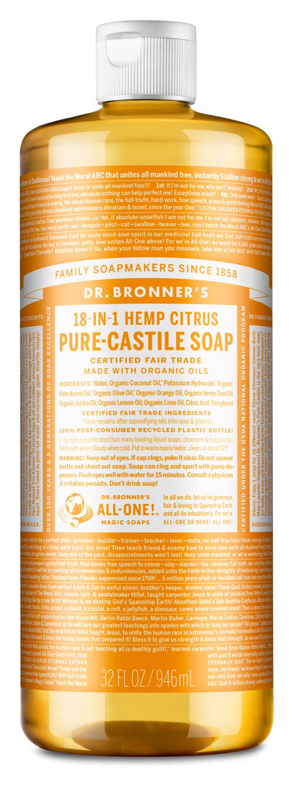 Dr. Bronner's - Vloeibare zeep Citrus Orange - Beauty Junkies