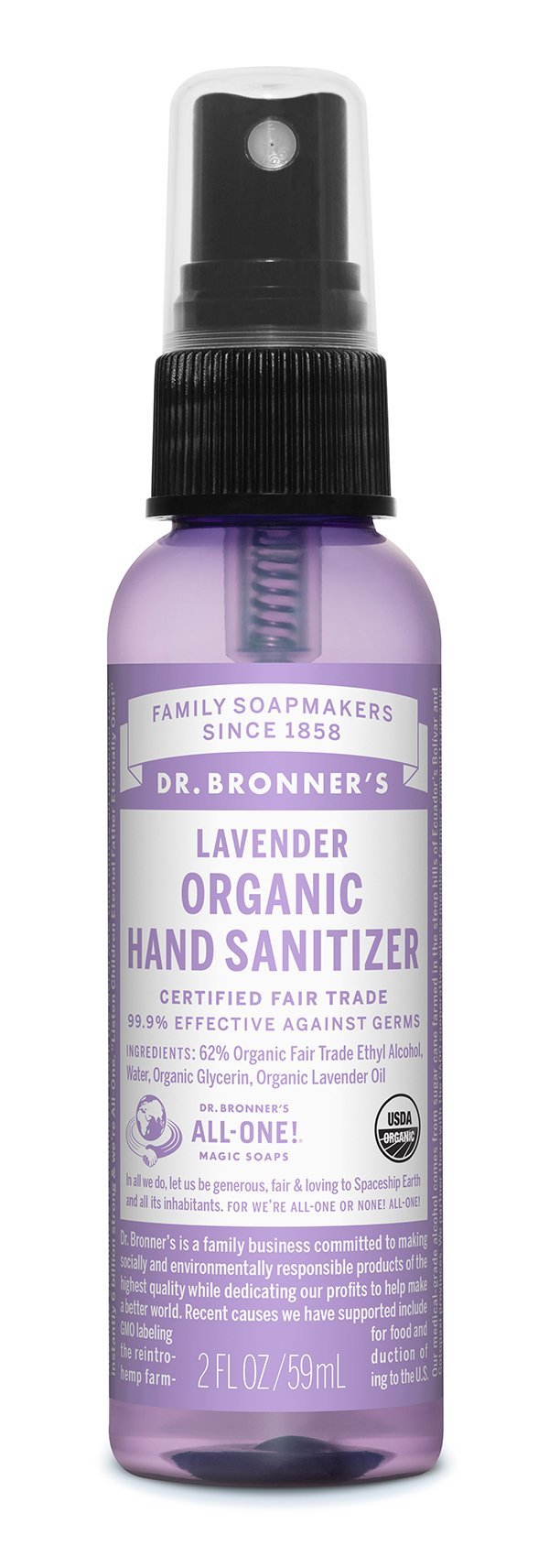 Dr Bronner's - Bio Lavendel Handhygiëne Spray- Vloeibare zeep - Beauty Junkies