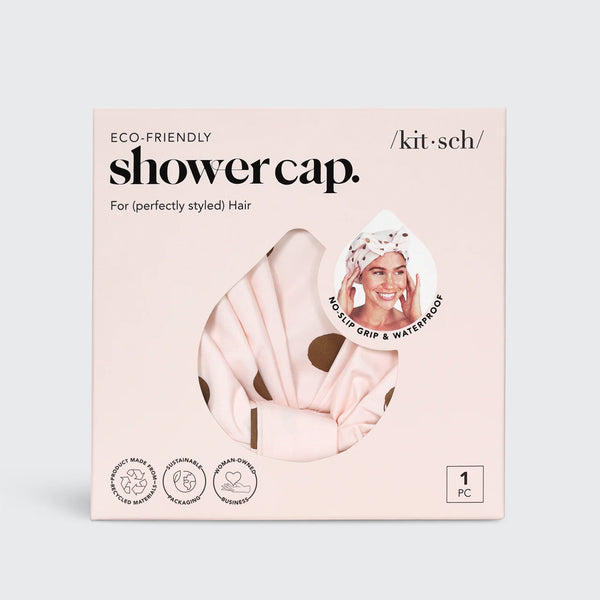Kitsch -  Blush Dot Shower Cap – Waterdichte Douchemuts met Antislip
