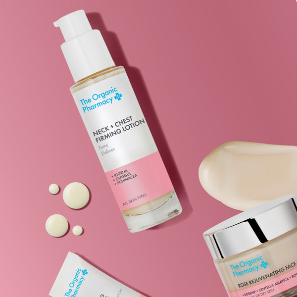 The Organic Pharmacy - Neck + Chest Firming Lotion – Verstevigende Lotion voor Nek, Dekolleté en Borst