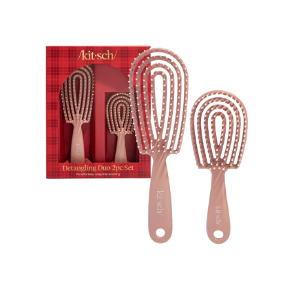Kitsch Holiday Haarborstel Duo – 2 Borstels voor Klitvrij Haar – Terracotta