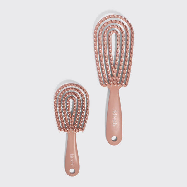 Kitsch Holiday Haarborstel Duo – 2 Borstels voor Klitvrij Haar – Terracotta