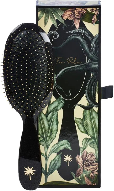 Fan Palm - Wet Brush Nylon Octopus Black w/glitter Medium