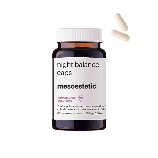 Mesoestetic Night Balance Caps – Voedingssupplement met Melatonine, Ashwagandha & Vitamine B6