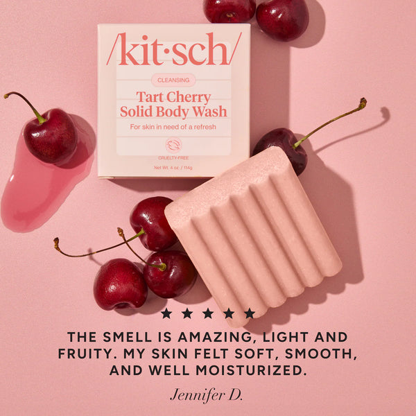 Kitsch - Cleansing Tart Cherry Solid Body Wash – Vaste Douchezeep - Plasticvrij