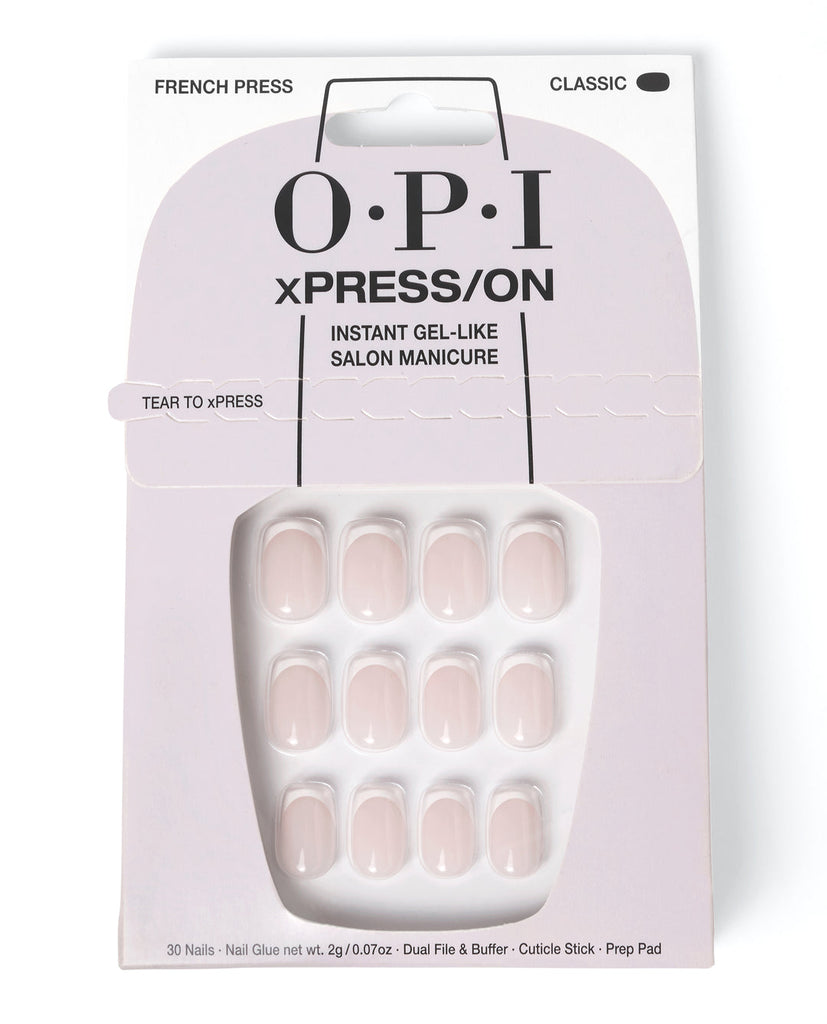 OPI xPRESS/ON – French Press – Korte Zelfklevende Kunstnagels met Gel-look