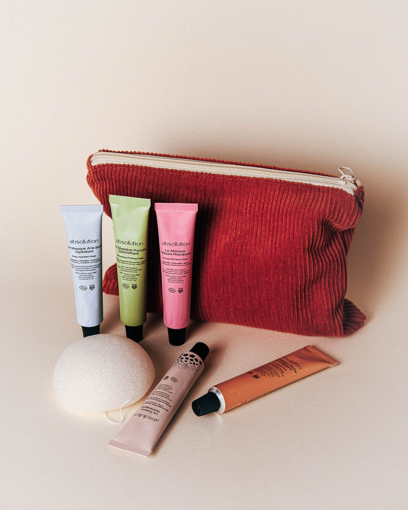Absolution Cosmetics- Happy Face Set – Mini gezichtsverzorging & maskers van Absolution in toilettas