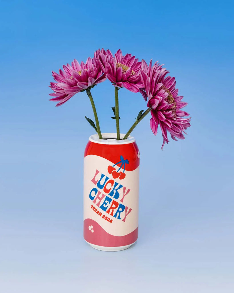 Ban.do Lucky Cherry Cream Soda Vaas – Keramische Vaas in Retro Frisdrankdesign