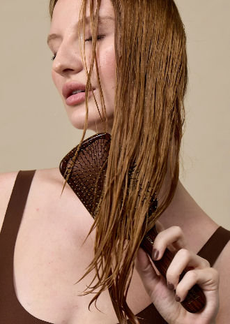 Fan Palm -  Beech Wood Wet + Curly Hairbrush – Haarborstel voor Krullen