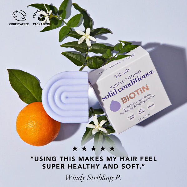 Kitsch Purple Toning Conditioner Bar – Tegen Geel & Koper – Voor Blond, Grijs & Geverfd Haar – 77 g