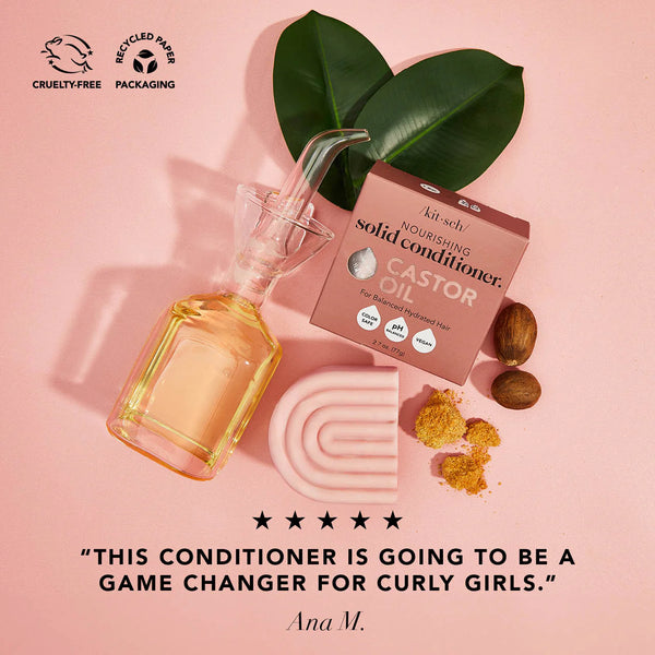 Kitsch  - Castor Oil Nourishing Conditioner Bar –  Voor Droog & Beschadigd Haar – 77 gram