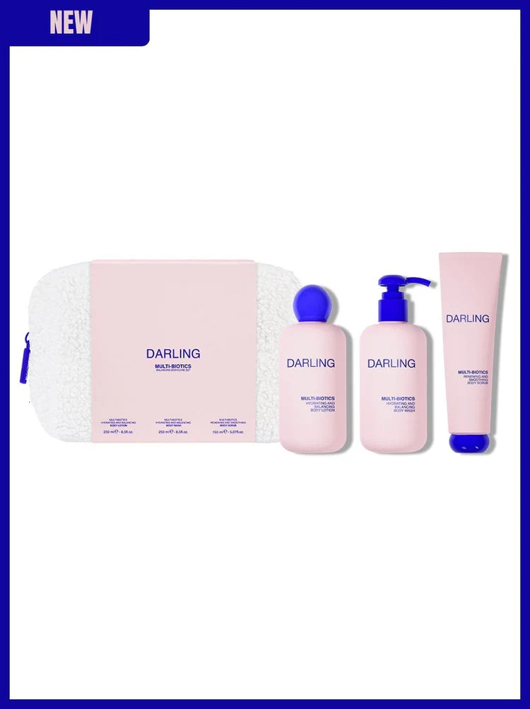  Darling Multi-Biotics Bodycare Set met Body Wash, Body Lotion en Body Scrub in luxe teddy pouch.