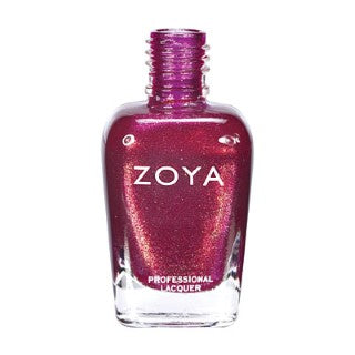 Zoya Reva – Vegan Aardbeirode Metallic Nagellak met Gouden Glitter 15ml