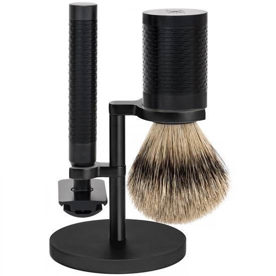 Mühle - Scheerset Roestvrij staal Zwart/ DLC Coating Silvertip Fibre® - Rocca