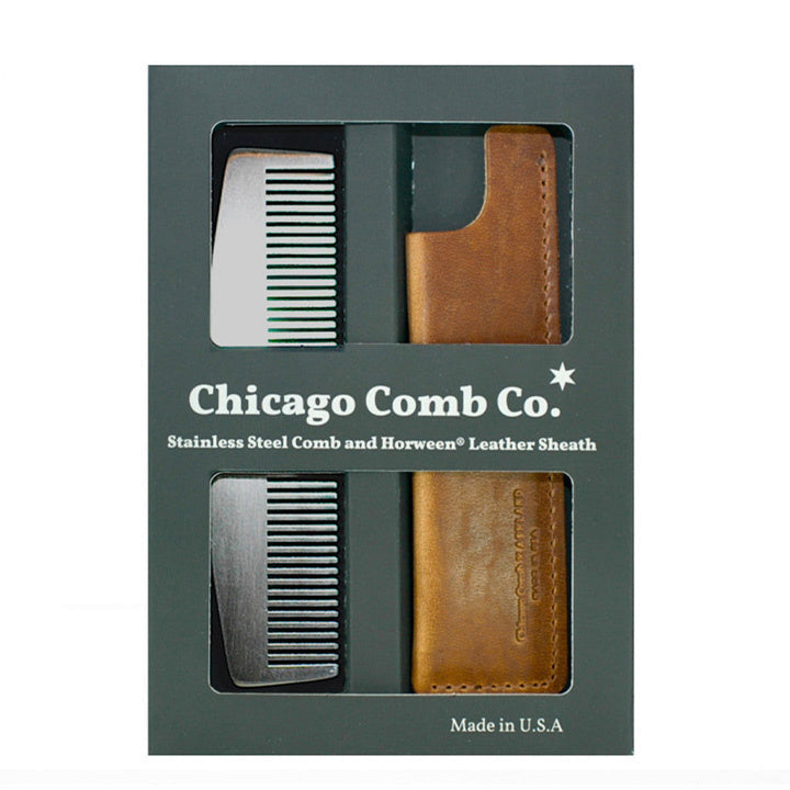 Chicago Comb Co. - Giftbox Model No. 3  RVS + Hoesje