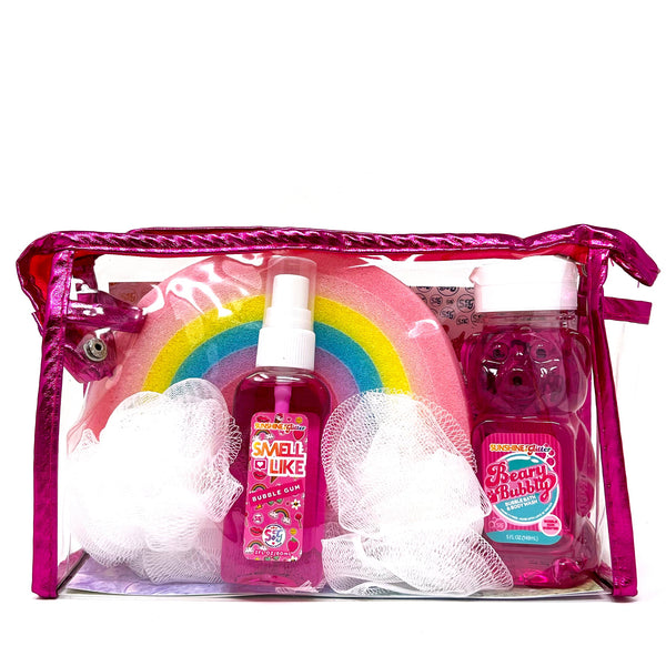 Sunshine & Glitter - Beary Bubbly Bubblegum Cadeauset – Bubble Bath, Body Spray, Badspons & Toilettas