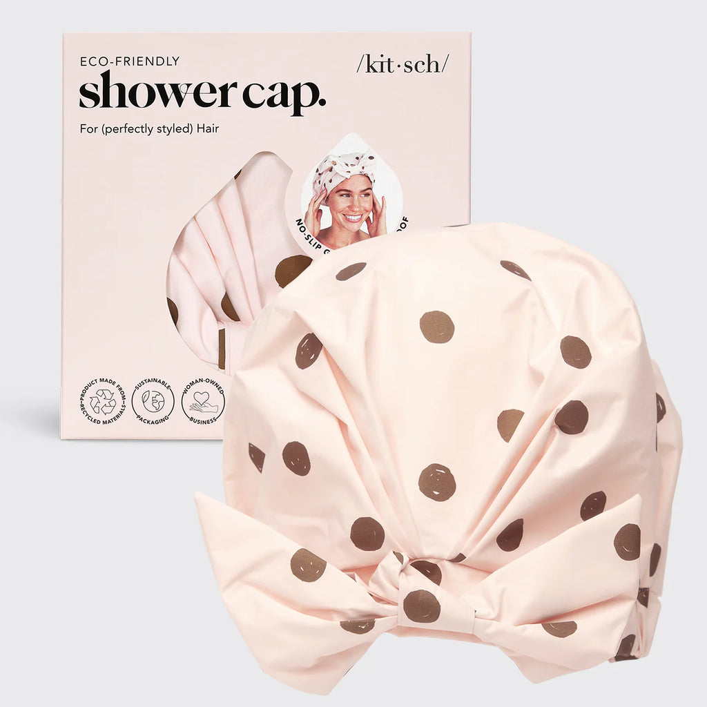 Kitsch -  Blush Dot Shower Cap – Waterdichte Douchemuts met Antislip