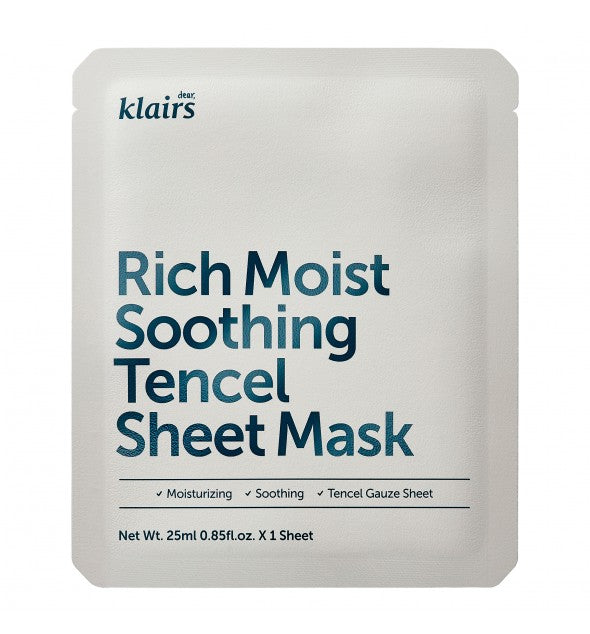 Klairs - Rich Moist Soothing Tencel Sheet Mask 25ml – Hydraterend & Kalmerend Sheetmasker
