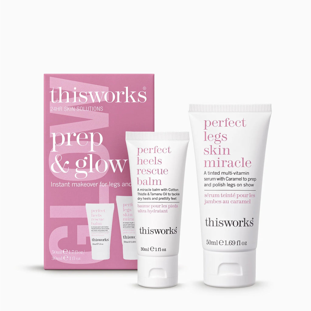 This Works - Prep & Glow Kit – Voetbalsem & Getinte Bodylotion Set