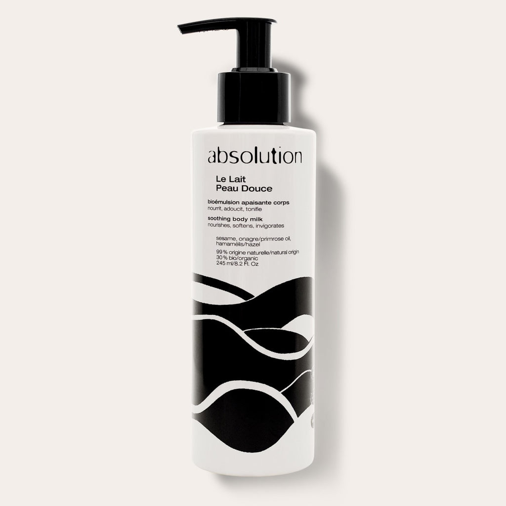Verpakking van Absolution Le Lait Peau Douce bodymilk op een witte achtergrond
