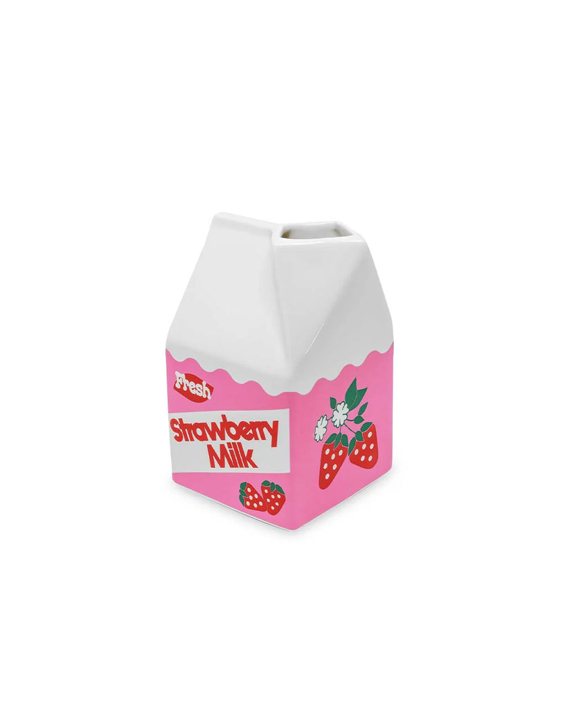 Ban.do -  Strawberry Milk Vaas – Keramische Vaas in Aardbeienmelkdesign
