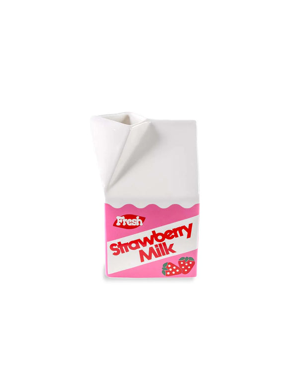 Ban.do -  Strawberry Milk Vaas – Keramische Vaas in Aardbeienmelkdesign