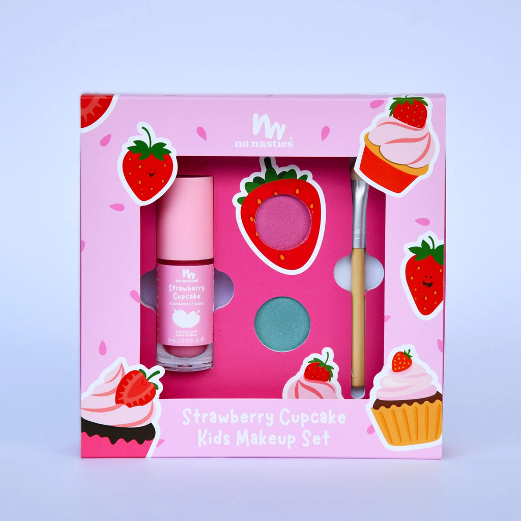 No Nasties - Strawberry Cupcake Kindermake-up Set – Natuurlijke & Veilige Make-up voor Kinderen
