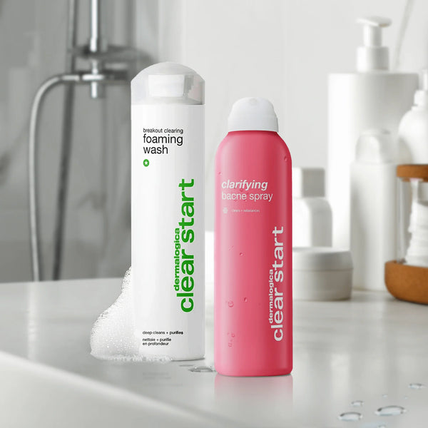 Sfeerfoto van Clear Start Glow & Go Kit voor dagelijkse huidverzorging